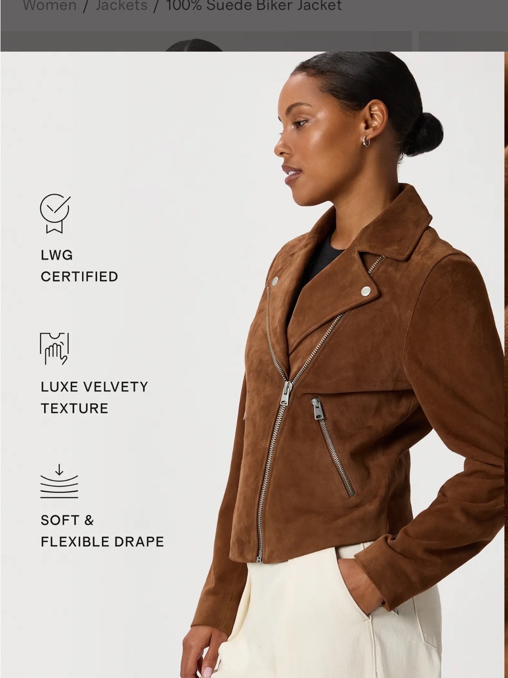 Quince Brown Suede Moto Jacket - Picture 3 of 8